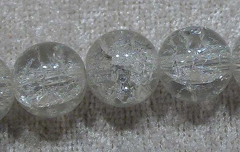 Krackelerad glaspärla, 12 mm, transparent