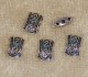 Connector/Mellandel, antiksilver, 2/3-radig