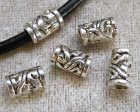 Mellandel, genombruten cylinder, stort hål, antiksilver