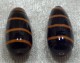 Lampwork, droppe, svart/orangebrun
