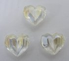 Glashjärta, facetterad, elektropläterad transparent