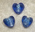 Silverfoil hjärta, XS, Blå, 12x12 mm