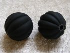 Akrylpärla, matt svart melon, ca 16 mm