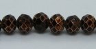 Facetterad abacus, mörkbrun, ca 4x3 mm