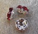 Strassmellandel, rondell, silverfärgad, mörkröda stenar, 8 mm Strassmellandel, rondell, silverfärgad, mörkröda stenar, 8 mm