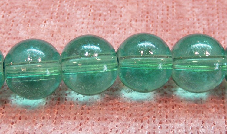 Glaspärla, Ljus blågrön, 8 mm - Klicka på bilden för att stänga