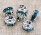 Strassmellandel, rondell, teal, 6 mm Strassmellandel, rondell, teal, 6 mm