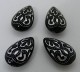 Akryldroppe, svart/silver