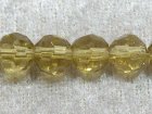 Facetterad rund kristallpärla, Honung, 8 mm