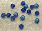 Facetterad rund kristallpärla, Blå AB, 6 mm