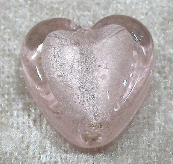 Silverfoil platt hjärta, Ljusrosa, 20 mm - Klicka på bilden för att stänga