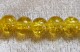 Krackelerad glaspärla, 8 mm, gul