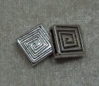 Mellandel, platt kvadrat, antiksilver