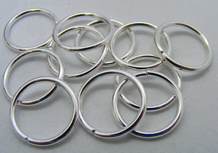 Bindringar, 14 x 1 mm, silverfärgade - Klicka på bilden för att stänga