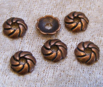 Pärlhatt, antik koppar, 9 mm
