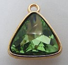 Triangulär berlock med grön strass