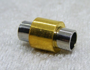 Magnetlås, tvåfärgad antiksilver/guld, för 5 mm remmar