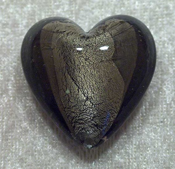Silverfoil L hjärta, grå, 33x33 mm - Klicka på bilden för att stänga
