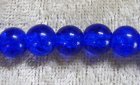 Krackelerad glaspärla, 4 mm, kungsblå