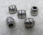 Mellandel, mönstrad tunna, antiksilver, 3,5mm hål