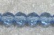 Facetterad rund kristallpärla, Ljusblå, 6 mm