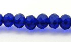 Facetterad abacus, koboltblå, 4x3 mm