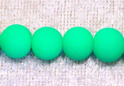 Gummerad glaspärla, limegrön, 4 mm