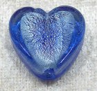 Silverfoil platt hjärta, Blå, 20 mm