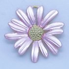 Berlock/hänge, tusensköna, rostfritt stål/18k guld/rosa