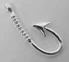 Berlock/hänge, fiskekrok, silver