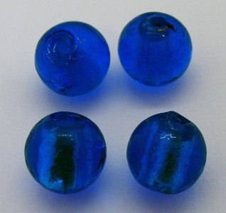 Silverfoil rund, Djupblå/teal, 14 mm