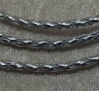 Flätad läderrem, Silver