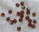 Facetterad rund kristallpärla, Mörkbrun AB, 4 mm