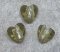 Silverfoil hjärta, XS, Olivgrön, 12x12 mm