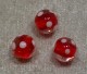 Lampwork, Rund, Röd m vita prickar