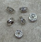 Strassmellandel, rondell, transparent, 6 mm