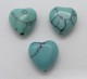 Hjärta, syntetisk turkos, blågrön, 10mm