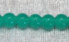 Glaspärla, imiterad jade, 6 mm, sjögrön