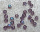 Facetterad rund kristallpärla, Lila AB, 4 mm