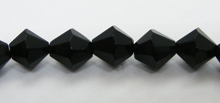 Bicone, svart, ca 8,5x8,5 mm - Klicka på bilden för att stänga