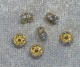Strassmellandel, rondell, transparent/guldfärgad, 5 mm