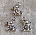 Berlock, nalle, antiksilver