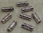 Mellandel, antiksilver, mönstrad cylinder
