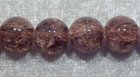 Krackelerad glaspärla, 10 mm, Brun