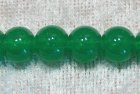 Glaspärla, imiterad jade, 8 mm, grön