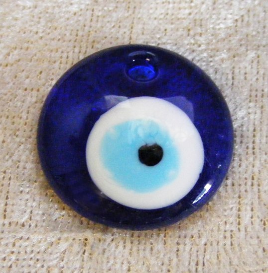 Glashänge, evil eye, mörkblå - Klicka på bilden för att stänga