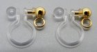 Örhängeshållare Clip-on, resin/18K guldpläterat rostfritt stål