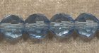 Facetterad rund kristallpärla, Ljusblå, 8 mm
