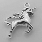 Berlock, enhörning/unicorn, antiksilver