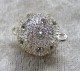 Magnetlås, boll med strass, silver